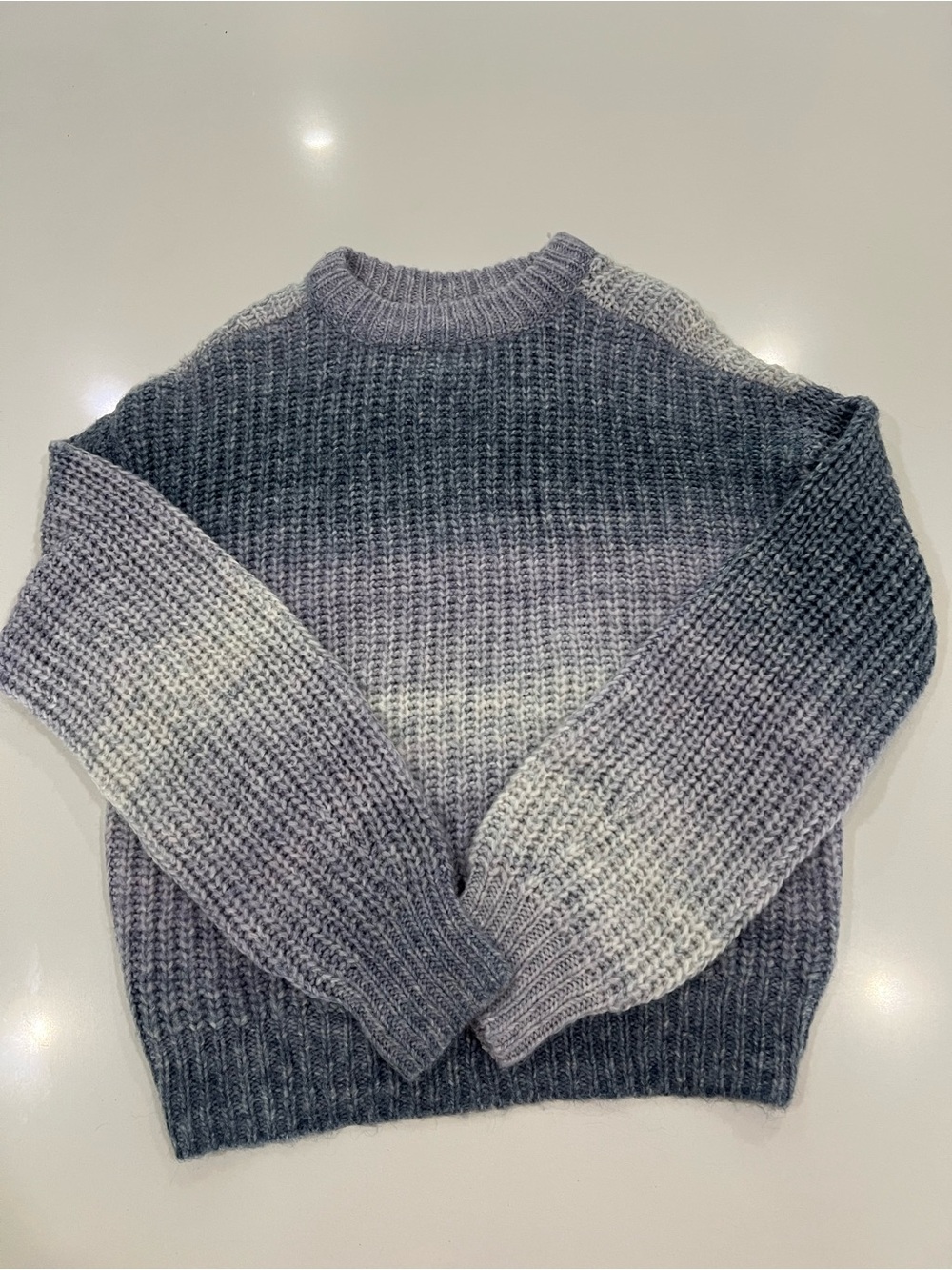 Ombre Purple Crewneck Knit Sweater
